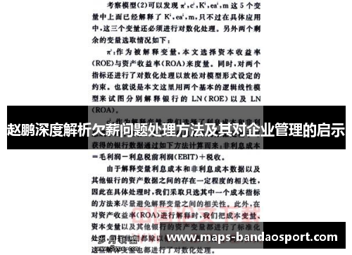 赵鹏深度解析欠薪问题处理方法及其对企业管理的启示 赵鹏深度解析欠薪问题处理方法及其对企业管理的启示