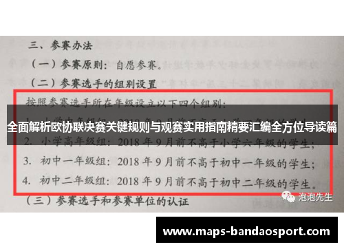 全面解析欧协联决赛关键规则与观赛实用指南精要汇编全方位导读篇